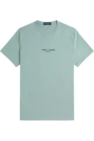 Fred Perry Top, Herre, Blå, L, Bomuld, Sportswear Crew Neck Tee i Sølvblå