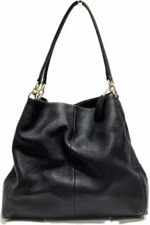 Coach Pre-owned, Dame, Sort, ONE SIZE, Uld, Pre-owned Canvas skuldertasker