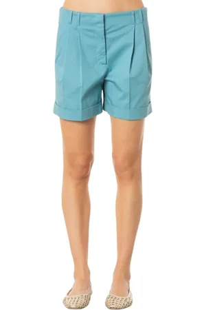 Max Mara Shorts, Dame, Blå, XS, Bomuld, Bomuldsshorts i blå