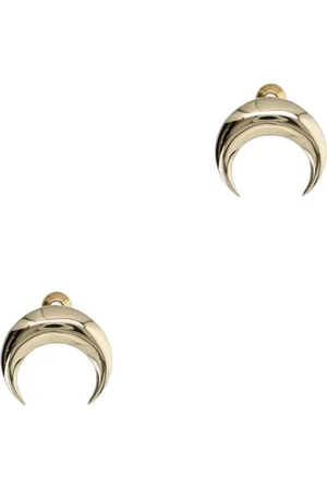 Marine Serre Tilbehør, Dame, Gul, ONE SIZE, Uld, Guld Halvmåne Øreringe