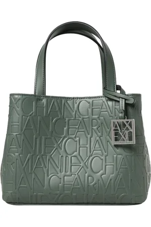 Armani Exchange Taske, Dame, Grøn, ONE SIZE, Uld, Grøn Håndtaske med Skinnende Detaljer