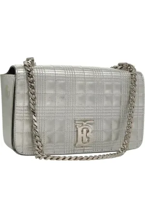 Burberry Pre-owned, Dame, Grå, ONE SIZE, Uld, Pre-owned Laeder skuldertasker