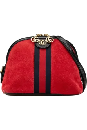 Burberry Pre-owned, Dame, Rød, ONE SIZE, Uld, Pre-owned Ruskind skuldertasker
