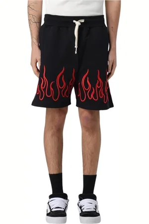 Vision Of Super Shorts, Herre, Sort, XS, Bomuld, Sort Flamme Broderede Badeshorts
