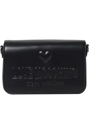 Moschino Taske, Dame, Sort, ONE SIZE, Uld, Sort skuldertaske med gyldne detaljer