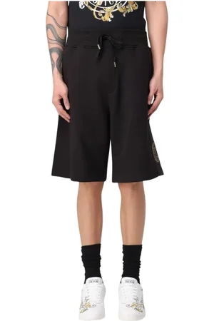 VERSACE Shorts, Herre, Sort, 2XL, Bomuld, Logo Detalje Sorte Shorts