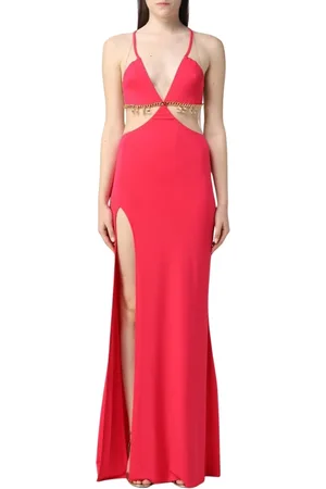 Elisabetta Franchi Kjole, Dame, Lyserød, S, Uld, Fuchsia Cutout Maxi Kjole