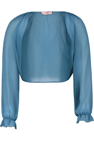 Vera Mont Jakke, Dame, Blå, S, Uld, Rynket Bolero Jakke