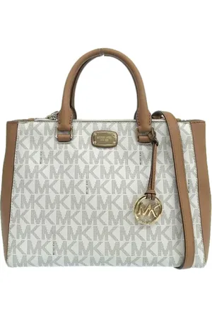 Michael Kors Pre-owned, Dame, Brun, ONE SIZE, Uld, Pre-owned canvas håndtasker