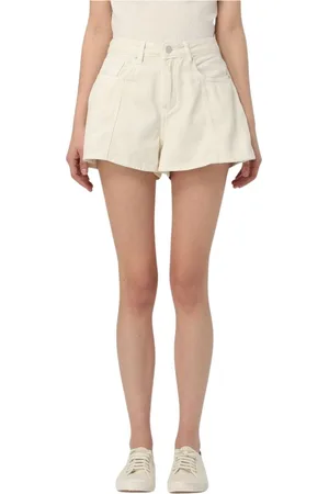 Armani Exchange Shorts, Dame, , W29, Denim, Gul Plisseret Denim Shorts