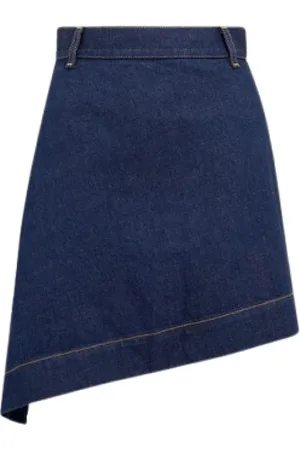 Vivienne Westwood Nederdel, Dame, Blå, W26, Bomuld, Blå Sailor Nederdel med Front Lynlås