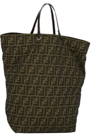 Fendi Pre-owned, Dame, Brun, ONE SIZE, Tyl, Pre-owned canvas håndtasker