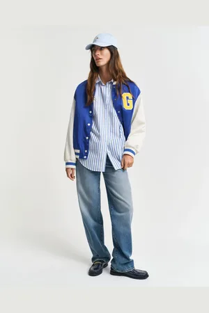 GANT Bluser & Skjorter, Dame, Blå, XS, Bomuld, Afslappet pasform poplin skjorte med striber