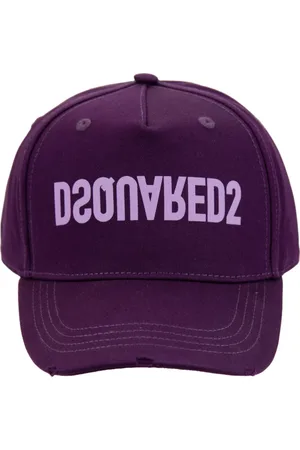 Dsquared2 Tilbehør, unisex, Lilla, ONE SIZE, Bomuld, Omvendt Logo Bomuld Baseball Kasket
