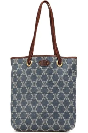 Céline Pre-owned, Dame, Blå, ONE SIZE, Uld, Pre-owned Stof totes
