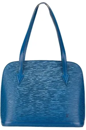 LOUIS VUITTON Pre-owned, Dame, Blå, ONE SIZE, Uld, Pre-owned Laeder totes
