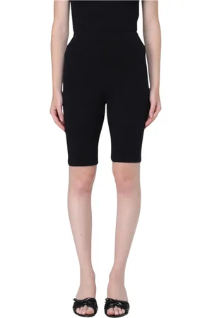 Balenciaga Shorts, Dame, Sort, S, Sort Tekstureret Strik Cykelshorts