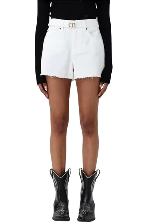 Twin-Set Shorts, Dame, Hvid, W26, Denim, Hvide Denim Shorts med Bælte
