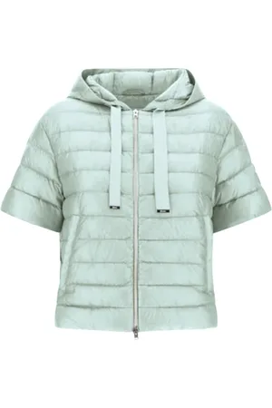 HERNO Jakke, Dame, Grøn, L, Nylon, Kortærmet ultralight nylon hættejakke