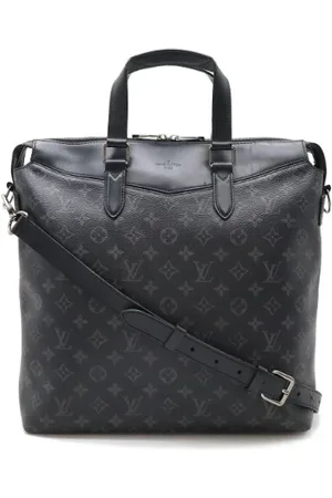 LOUIS VUITTON Pre-owned, Herre, Sort, ONE SIZE, Uld, Pre-owned Canvas dokumentmapper