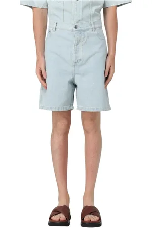 Nanushka Shorts, Herre, Blå, W32, Denim, Lysvaskede afslappede denim shorts