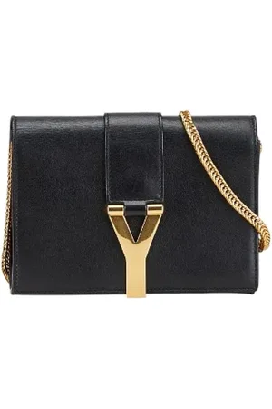 Saint Laurent Pre-owned, Dame, Sort, ONE SIZE, Uld, Pre-owned Laeder skuldertasker