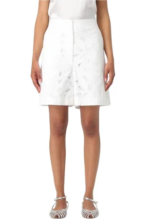 HUGO BOSS Shorts, Dame, Hvid, S, Bomuld, Blomstret Blonde Shorts til Kvinder