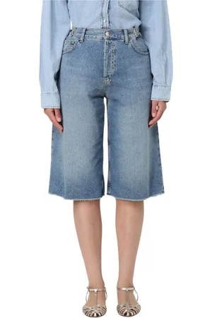 Liu Jo Shorts, Dame, Blå, W30, Denim, Wide Leg Raw Hem Jeans