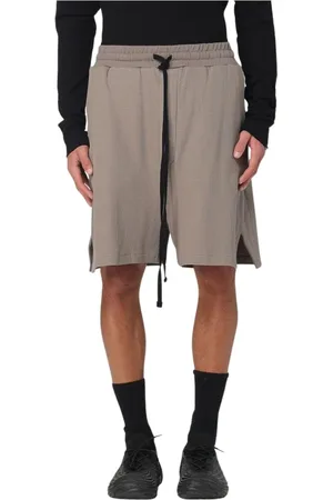 THOM KROM Shorts, Herre, Grå, M, Uld, Grå Ribstrikkede Afslappede Shorts