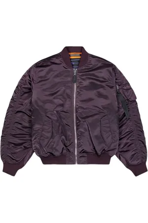 Alpha Industries Jakke, Herre, Brun, S, Nylon, Brun Bomberjakke med Ribdetaljer