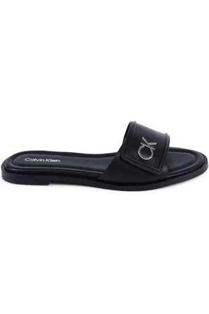 Calvin Klein Sko, Dame, Sort, 39 EU, Læder, Sort Læder Elegant Dame Sandaler