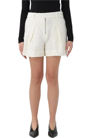 Jil Sander Shorts, Dame, Hvid, S, Elegant Hvid Plisserede Shorts
