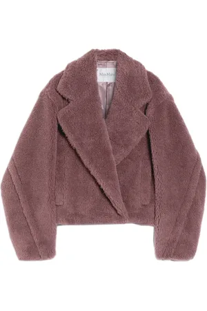 Max Mara Jakke, Dame, Lilla, S, Uld, Lilla Alpaca Uldfrakke