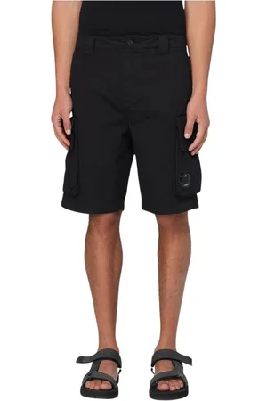 C.P. Company Shorts, Herre, Sort, L, Bomuld, Beige Shorts med Linse Detalje