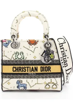 Dior Pre-owned, Dame, Hvid, ONE SIZE, Uld, Pre-owned canvas håndtasker