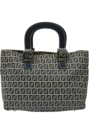 Fendi Pre-owned, Dame, Blå, ONE SIZE, Tyl, Pre-owned canvas håndtasker