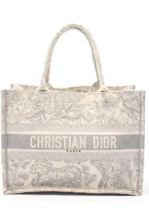 Dior Pre-owned, Dame, Hvid, ONE SIZE, Tyl, Pre-owned Canvas dior-tasker