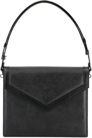 Saint Laurent Pre-owned, Dame, Sort, ONE SIZE, Uld, Pre-owned Laeder skuldertasker