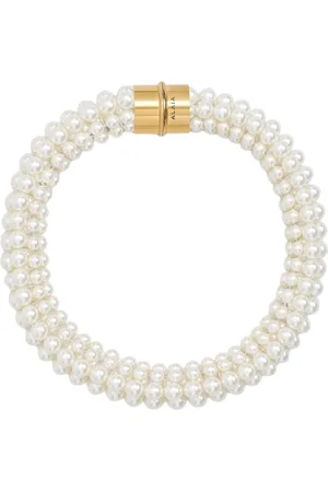 Alaïa Tilbehør, Dame, Gul, ONE SIZE, Elegant Perlehalskæde