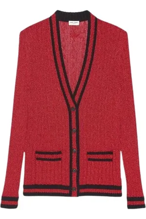 Saint Laurent Strik, Dame, Rød, S, Læder, Klassisk Læderjakke
