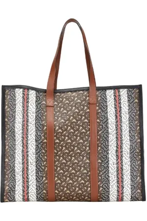 Burberry Pre-owned, Dame, Brun, ONE SIZE, Tyl, Pre-owned Canvas totes