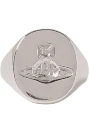 Vivienne Westwood Tilbehør, Dame, Grå, XL, Sølv Emblem Seglrings