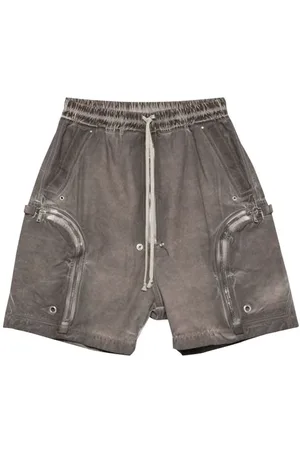 Rick Owens Shorts, Herre, Grå, L, Bomuld, Bauhaus Elastisk Snørebåndsbomuldsshorts