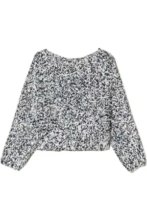 Twin-Set Bluser & Skjorter, Dame, Sort, M, Krøllet garn kimono stil sweater