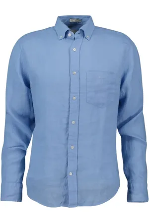 GANT Skjorte, Herre, Blå, 2XL, Linned, Linned Skjorte
