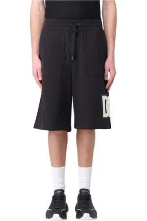 Dolce & Gabbana Shorts, Herre, Sort, S, Bomuld, Sort Logo Patch Sweatshorts
