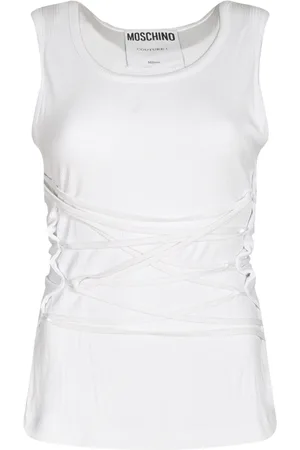 Moschino Top, Dame, Hvid, L, Uld, Stilfulde Sweaters Kollektion