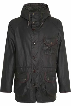 Barbour Jakke, Herre, Grøn, L, Bomuld, Field Parka Oliven Let Varm Lynlås