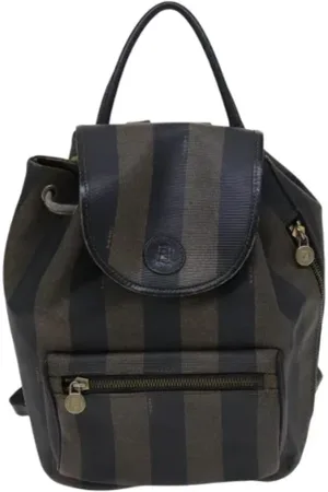 Fendi Pre-owned, Dame, Brun, ONE SIZE, Uld, Pre-owned Laeder rygsaekke