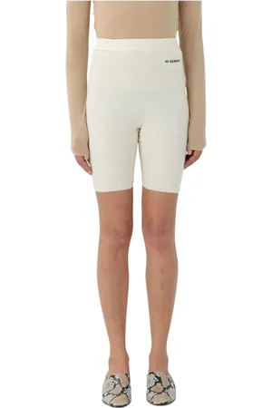 Jil Sander Shorts, Dame, , S, Uld, Ribbet Strik Uld Shorts i Fløde